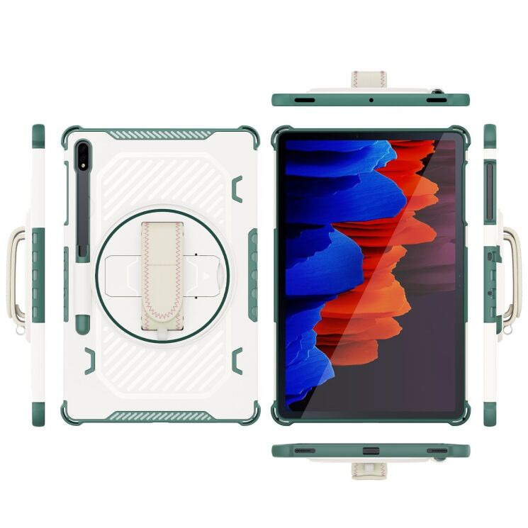 Защитный чехол Reframe Kickstand Strap для Samsung Galaxy Tab S7 FE / S7 Plus / S8 Plus / S9 Plus (T730/736/800/806/970/975/810/816) - Green: фото 7 из 19