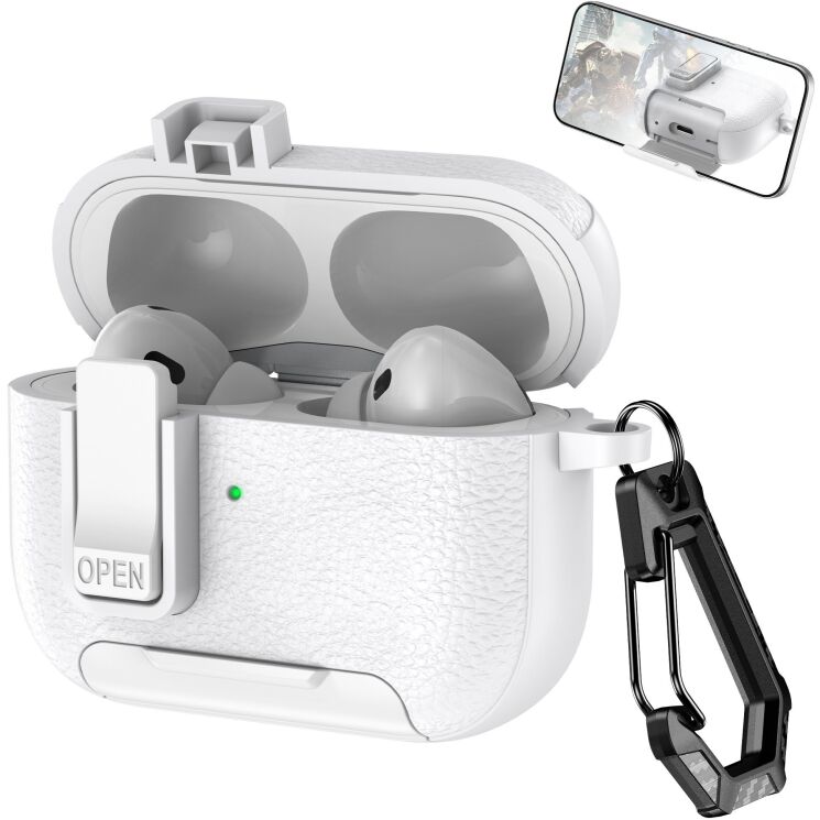 Захисний чохол Reframe Leather Texture для Apple AirPods Pro 2 - White (306054W) Захисний чохол Reframe Leather Texture для Apple AirPods Pro 2 - White: фото 1 з 7