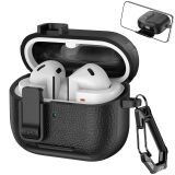 Захисний чохол Reframe Leather Texture для Samsung Galaxy Buds 3 / Buds 3 Pro - Black: фото 1 з 7