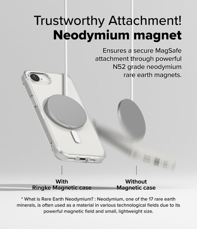 Захисний чохол Ringke Fusion Magnetic для Apple iPhone 16e (8800293852605) - Clear: фото 6 з 9