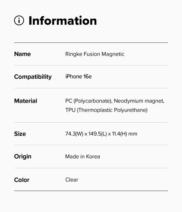 Захисний чохол Ringke Fusion Magnetic для Apple iPhone 16e (8800293852605) - Clear: фото 9 з 9