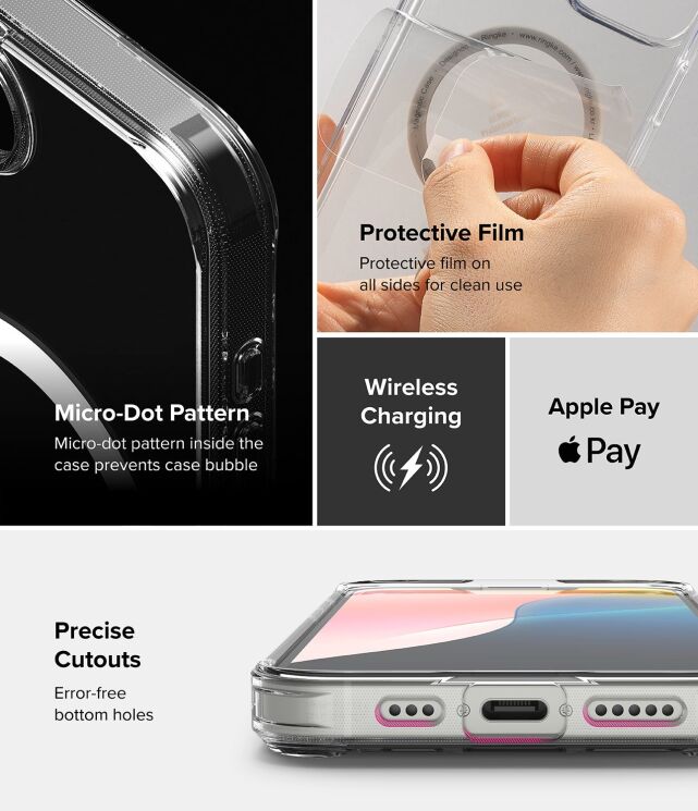 Захисний чохол Ringke Fusion Magnetic для Apple iPhone 16e (8800293852605) - Clear: фото 8 з 9