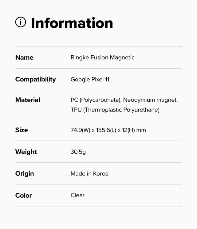 Защитный чехол Ringke Fusion Magnetic для Google Pixel 11 (8800380461314) - Clear: фото 15 из 16