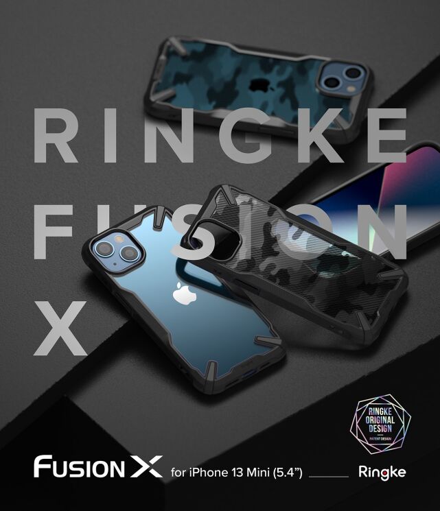 Защитный чехол RINGKE Fusion X для iPhone 13 mini - Camo Black (279690C) Защитный чехол RINGKE Fusion X для iPhone 13 mini - Camo Black: фото 2 из 13