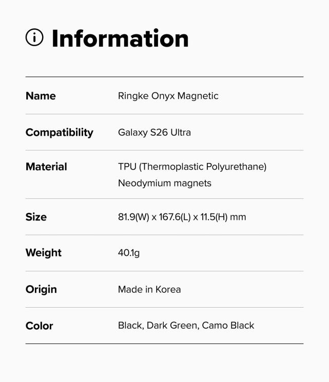 Защитный чехол Ringke Onyx Magnetic (FP) для Samsung Galaxy S26 Ultra (S948) 8800328816022 - Camo Black: фото 15 из 15