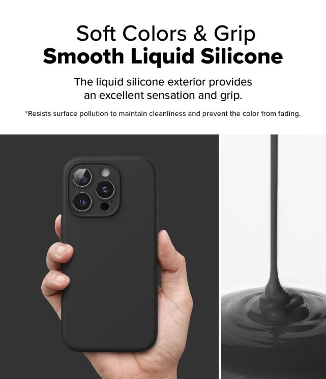 Защитный чехол Ringke Silicone Magnetic для Apple iPhone 16 Pro (8809961789946) - Black: фото 9 из 14