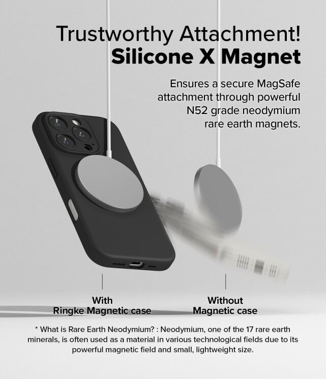 Защитный чехол Ringke Silicone Magnetic для Apple iPhone 16 Pro (8809961789946) - Black: фото 8 из 14