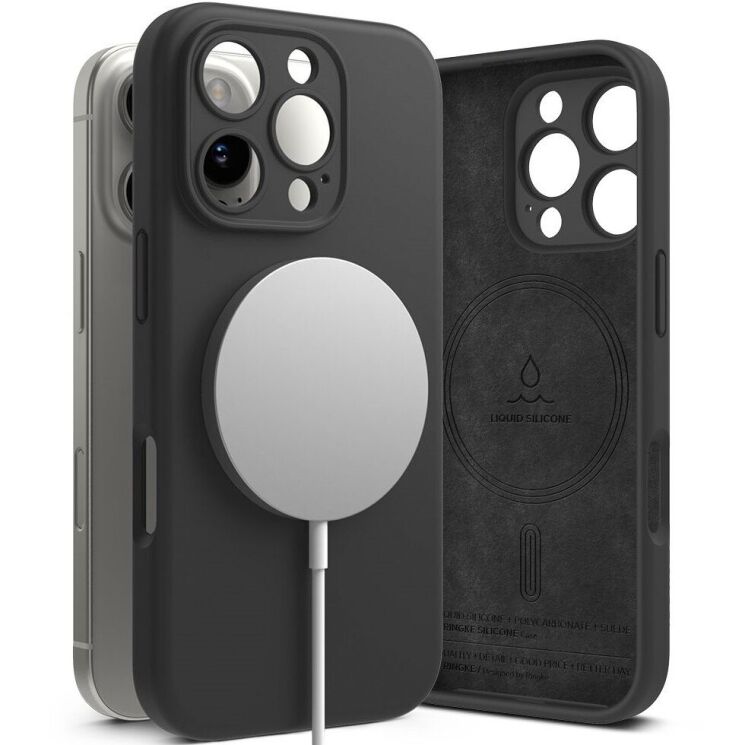 Защитный чехол Ringke Silicone Magnetic для Apple iPhone 16 Pro (8809961789946) - Black: фото 2 из 14
