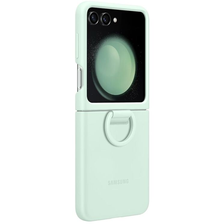 Защитный чехол Silicone Case with Ring для Samsung Galaxy Flip 5 (EF-PF731TMEGUA) - Mint: фото 1 из 3
