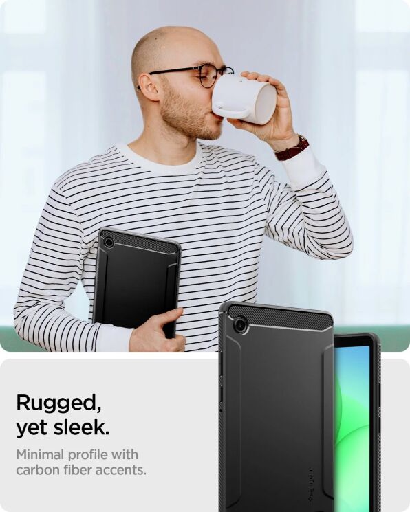 Защитный чехол Spigen Rugged Armor (FT) для Samsung Galaxy Tab A11 (X130/135) ACS10462 - Matte Black: фото 10 из 13