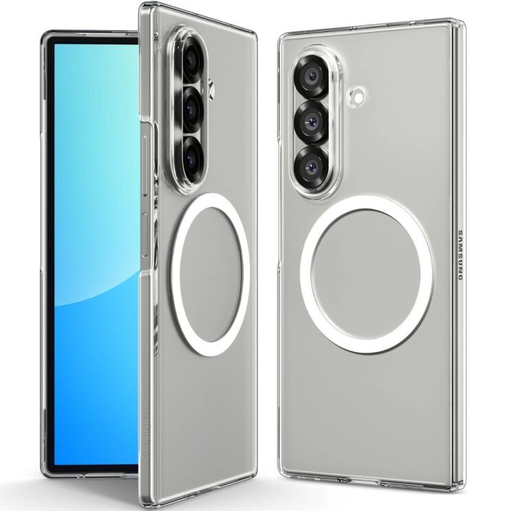 Защитный чехол Spigen (SGP) AirSkin (MagFit) для Samsung Galaxy Fold 7 (ACS09545) - Clear / White: фото 2 из 7