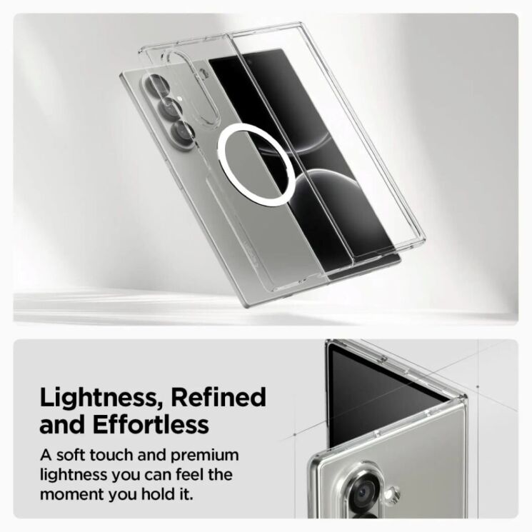 Защитный чехол Spigen (SGP) AirSkin (MagFit) для Samsung Galaxy Fold 7 (ACS09545) - Clear / White: фото 3 из 7