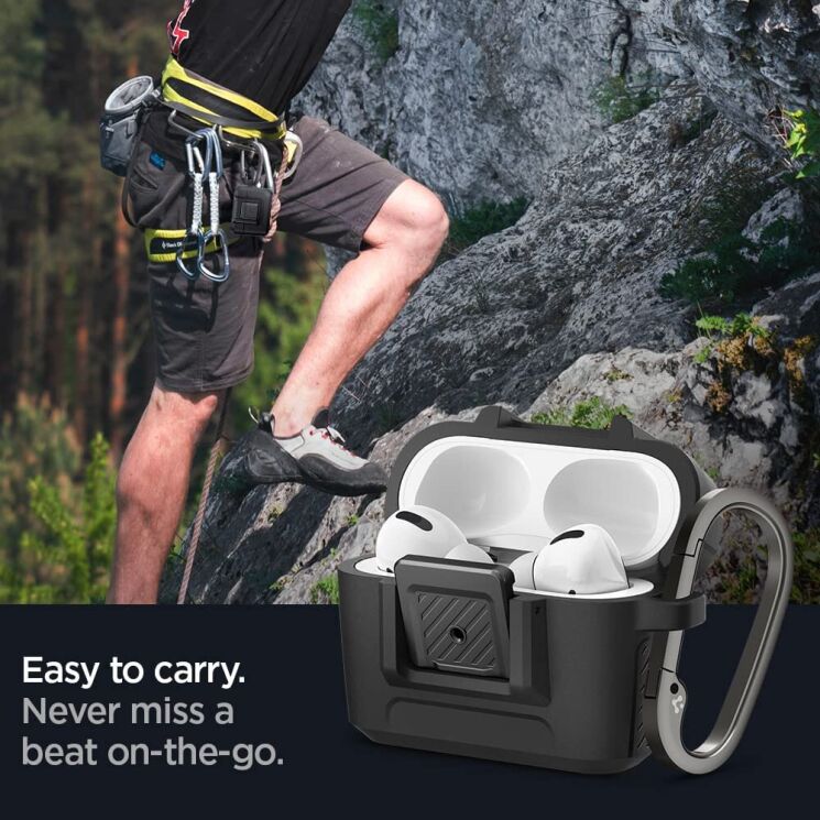 Защитный чехол Spigen (SGP) Lock Fit для Apple AirPods Pro - Black: фото 15 из 18