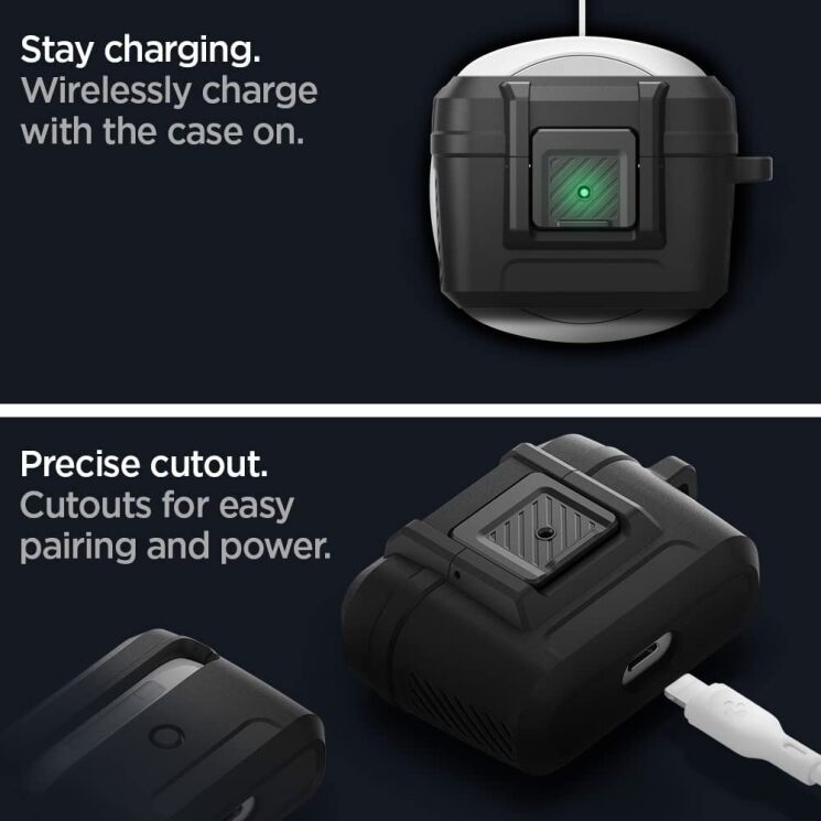 Защитный чехол Spigen (SGP) Lock Fit для Apple AirPods Pro - Black: фото 16 из 18