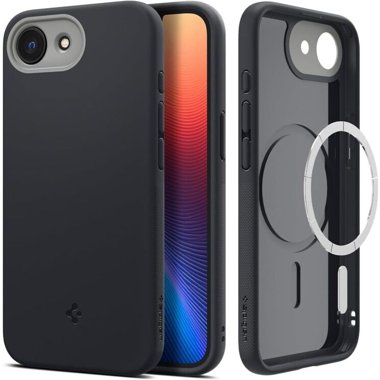 Защитный чехол Spigen (SGP) Nano Pop (MagFit) для Apple iPhone 16e (ACS09155) - Black Sesame: фото 1 из 16
