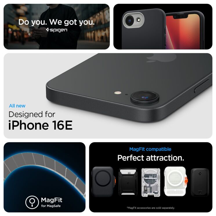 Защитный чехол Spigen (SGP) Nano Pop (MagFit) для Apple iPhone 16e (ACS09155) - Black Sesame: фото 12 из 16