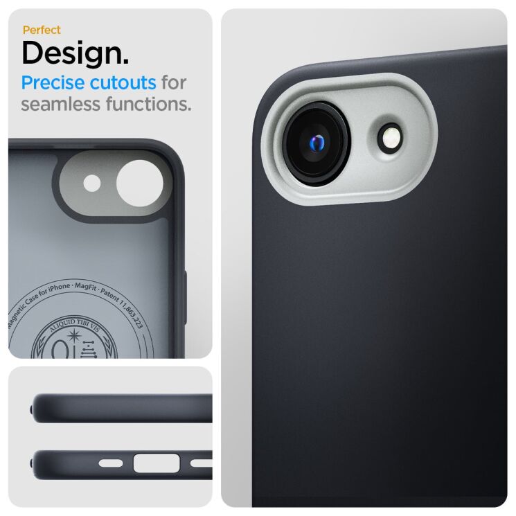 Защитный чехол Spigen (SGP) Nano Pop (MagFit) для Apple iPhone 16e (ACS09155) - Black Sesame: фото 16 из 16