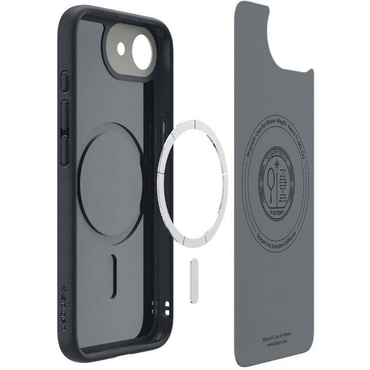 Защитный чехол Spigen (SGP) Nano Pop (MagFit) для Apple iPhone 16e (ACS09155) - Black Sesame: фото 8 из 16