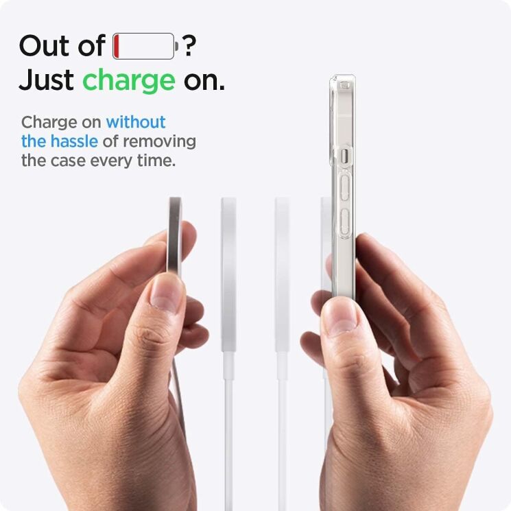 Защитный чехол Spigen (SGP) Ultra Hybrid (MagFit) для Apple iPhone 13 - White: фото 15 из 17