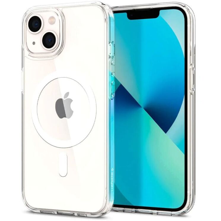 Защитный чехол Spigen (SGP) Ultra Hybrid (MagFit) для Apple iPhone 13 - White: фото 1 из 17