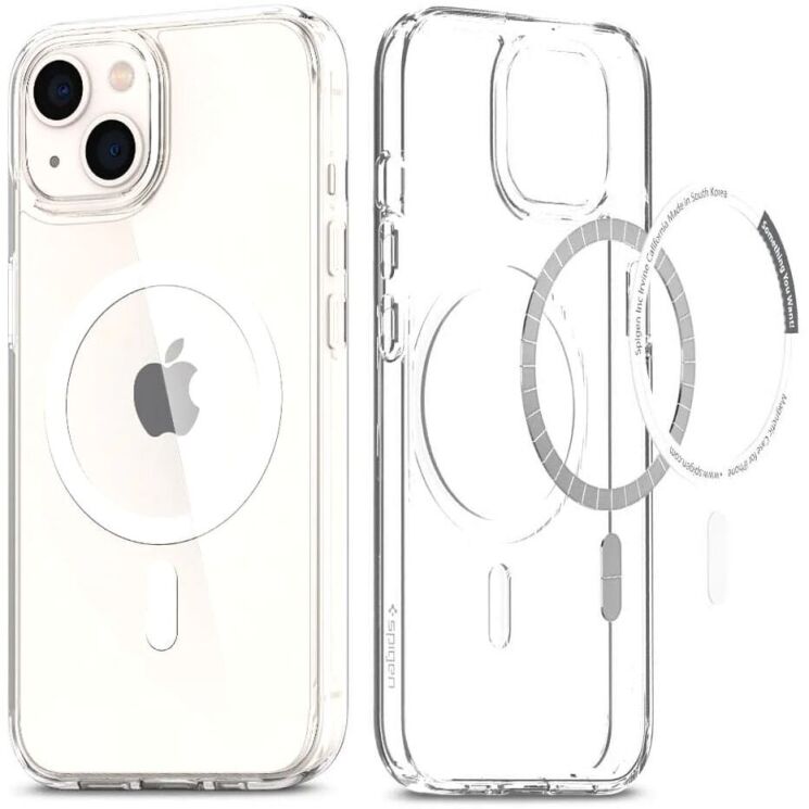 Защитный чехол Spigen (SGP) Ultra Hybrid (MagFit) для Apple iPhone 13 - White: фото 3 из 17
