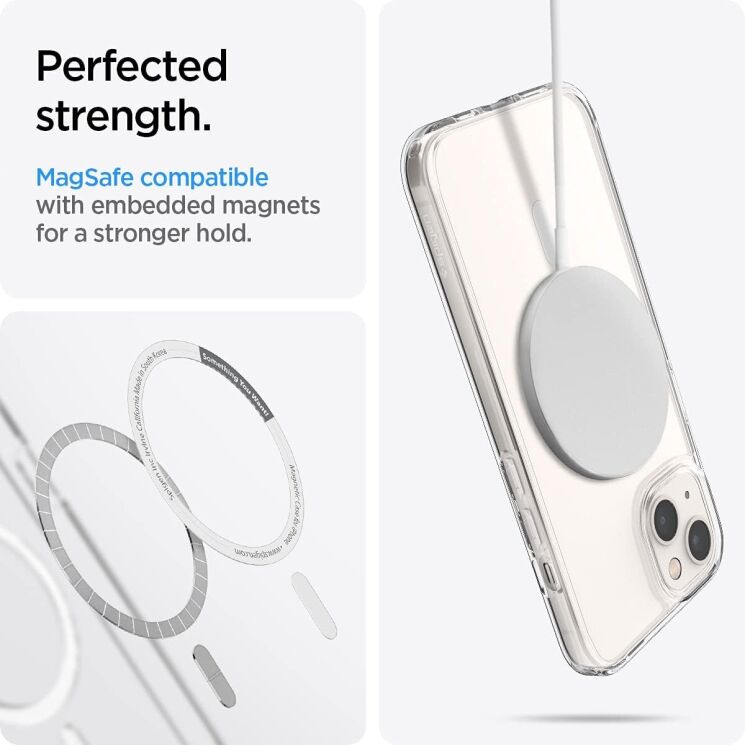 Защитный чехол Spigen (SGP) Ultra Hybrid (MagFit) для Apple iPhone 13 - White: фото 14 из 17