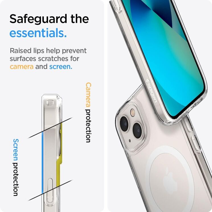 Защитный чехол Spigen (SGP) Ultra Hybrid (MagFit) для Apple iPhone 13 - White: фото 13 из 17