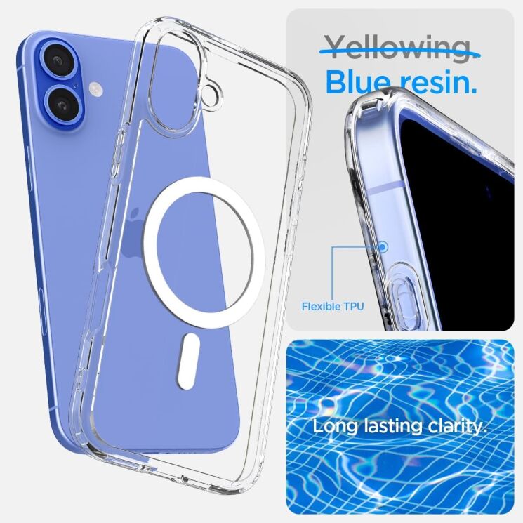 Защитный чехол Spigen (SGP) Ultra Hybrid (MagFit) для Apple iPhone 16 Plus (ACS08077) - Carbon Fiber: фото 12 из 15