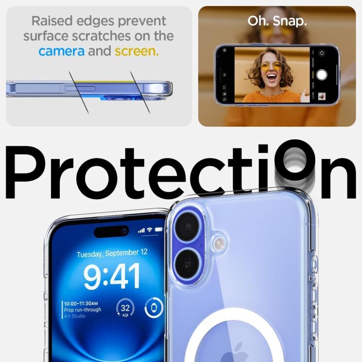 Защитный чехол Spigen (SGP) Ultra Hybrid (MagFit) для Apple iPhone 16 Plus (ACS08077) - Carbon Fiber: фото 13 из 15