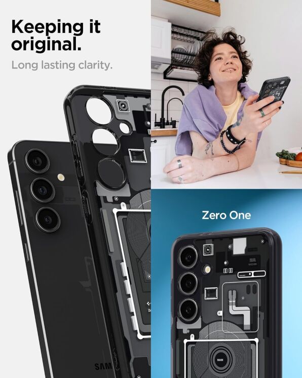 Защитный чехол Spigen (SGP) Ultra Hybrid Zero One для Samsung Galaxy S24 FE (S721) - Black: фото 9 из 13