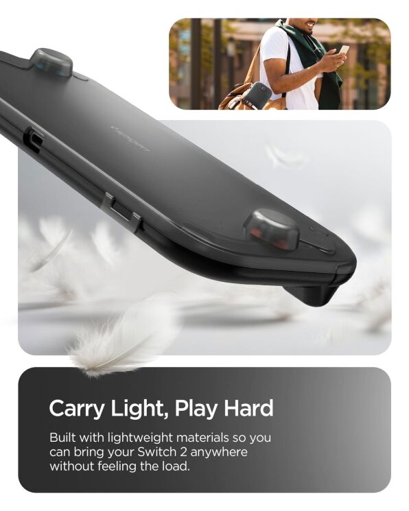 Захисний чохол Spigen Thin Fit 360 для Nintendo Switch 2 (ACS10487) - Frost Black: фото 16 з 18