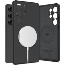 Защитный чехол Tech-Protect Liquid Silicone MagSafe для Samsung Galaxy S25 Ultra (S938) 5906302322480 - Black: фото 1 из 4