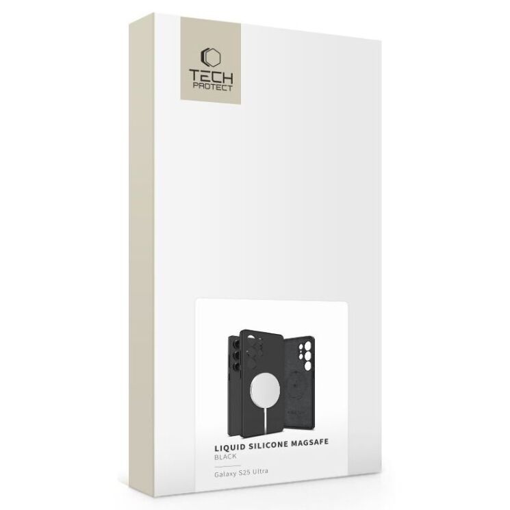 Защитный чехол Tech-Protect Liquid Silicone MagSafe для Samsung Galaxy S25 Ultra (S938) 5906302322480 - Black: фото 3 из 4