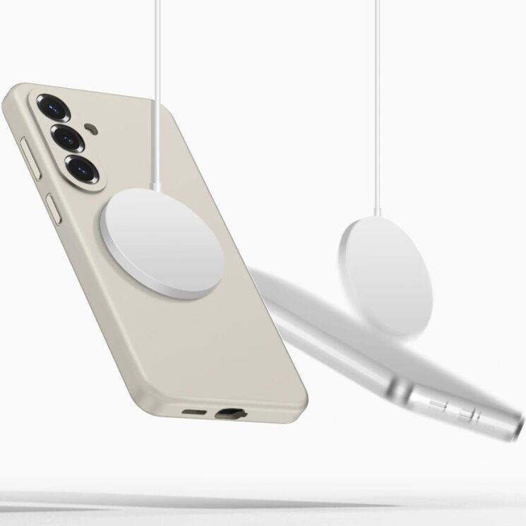 Защитный чехол Tech-Protect Silicone MagSafe для Samsung Galaxy S26 (S942) - Cosmic Latte: фото 4 из 9