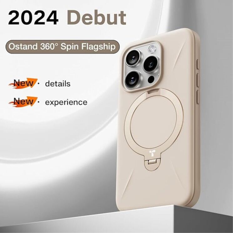 Захисний чохол TORRAS Ostand Spin Fusion для Apple iPhone 16 - Desert / Gold: фото 10 з 13