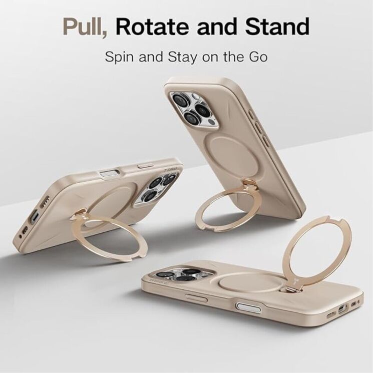Захисний чохол TORRAS Ostand Spin Fusion для Apple iPhone 16 - Desert / Gold: фото 8 з 13