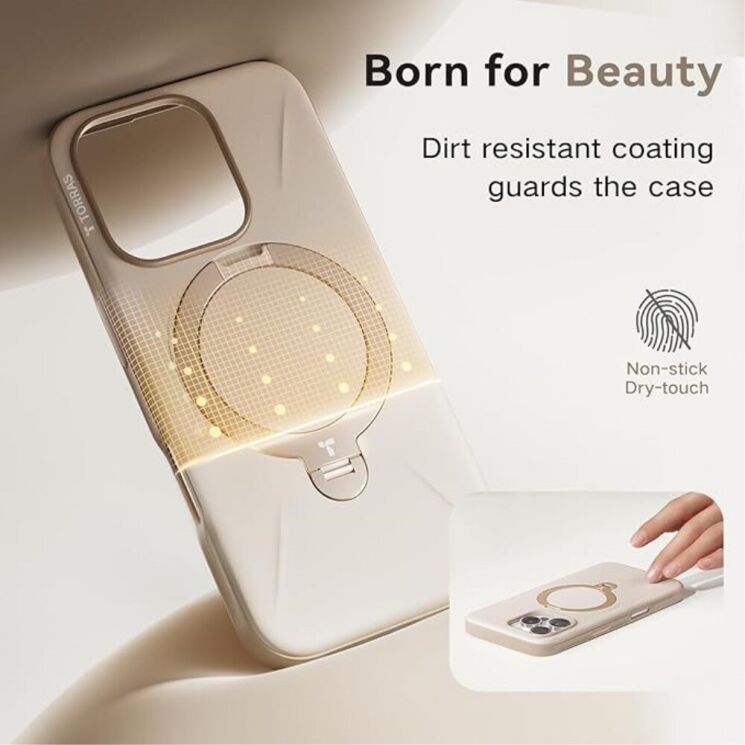Захисний чохол TORRAS Ostand Spin Fusion для Apple iPhone 16 - Desert / Gold: фото 9 з 13