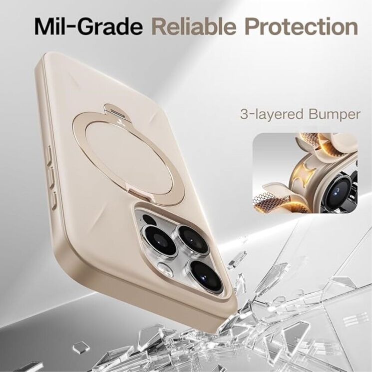 Захисний чохол TORRAS Ostand Spin Fusion для Apple iPhone 16 - Desert / Gold: фото 11 з 13