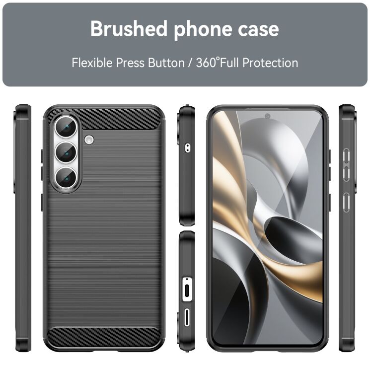 Захисний чохол UniCase Carbon для Samsung Galaxy S25 FE (S731) - Black: фото 3 з 13