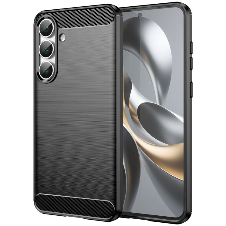 Захисний чохол UniCase Carbon для Samsung Galaxy S25 FE (S731) - Black: фото 1 з 13