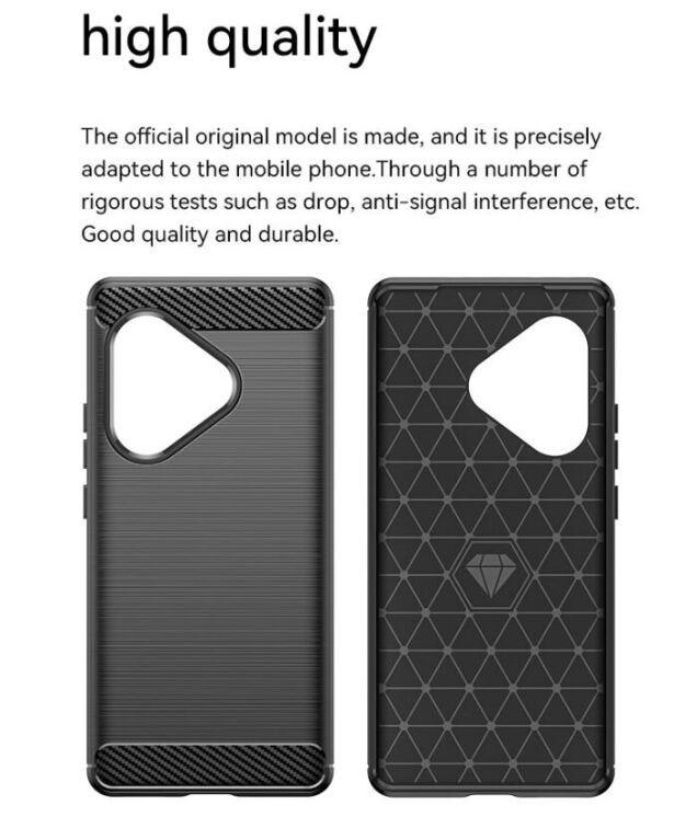 Защитный чехол UniCase Carbon для Realme GT Neo 6 SE / GT 6T / GT 6 - Black: фото 9 из 10