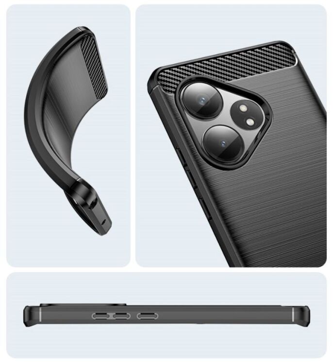 Защитный чехол UniCase Carbon для Realme GT Neo 6 SE / GT 6T / GT 6 - Black: фото 10 из 10