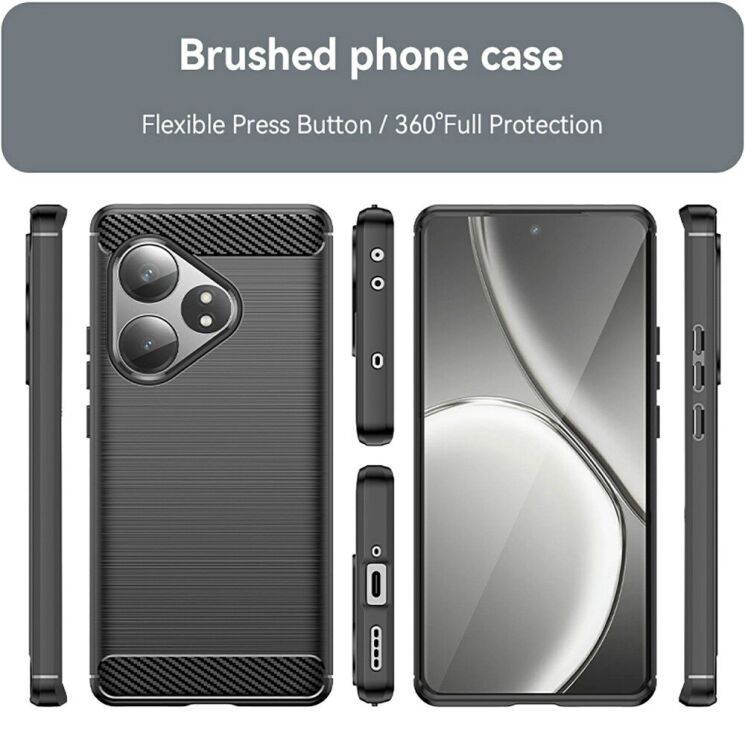 Защитный чехол UniCase Carbon для Realme GT Neo 6 SE / GT 6T / GT 6 - Black: фото 3 из 10