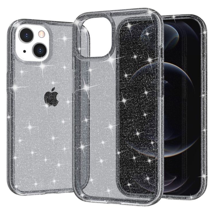Защитный чехол UniCase Glitter Shell для Apple iPhone 15 - Grey: фото 4 из 8