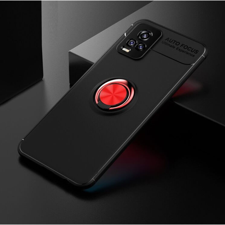Чехол с магнитным кольцом UniCase Magnetic Ring для VIVO V20 - Black / Red: фото 2 из 13