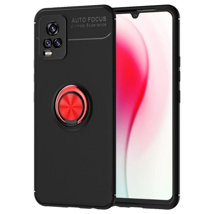 Чехол с магнитным кольцом UniCase Magnetic Ring для VIVO V20 - Black / Red: фото 1 из 13