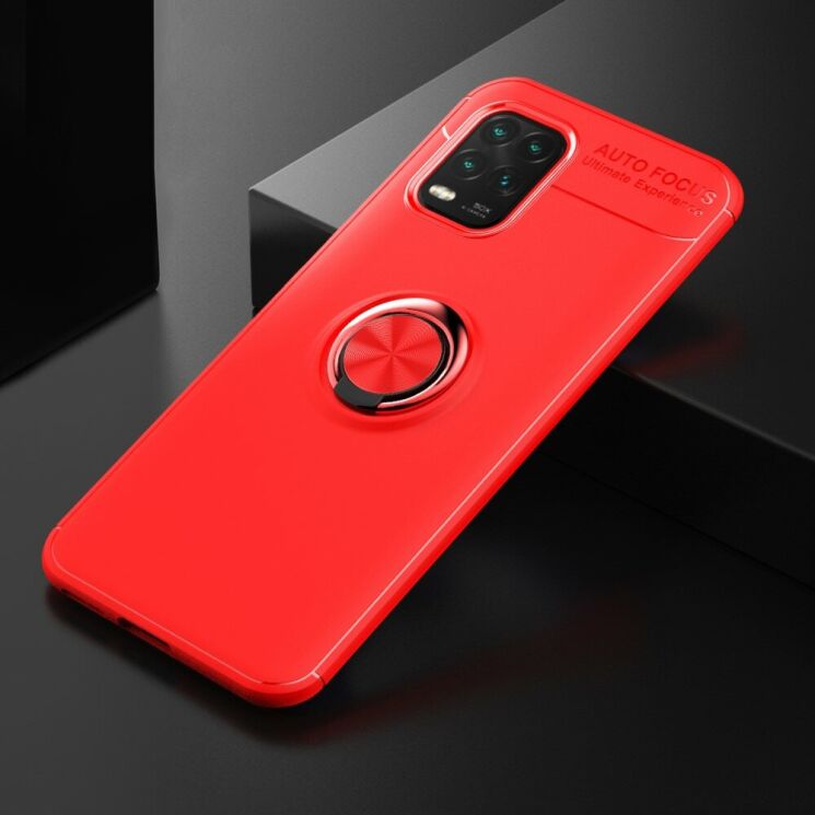 Чехол с магнитным кольцом UniCase Magnetic Ring для Xiaomi Mi 10 Lite - Red: фото 2 из 16