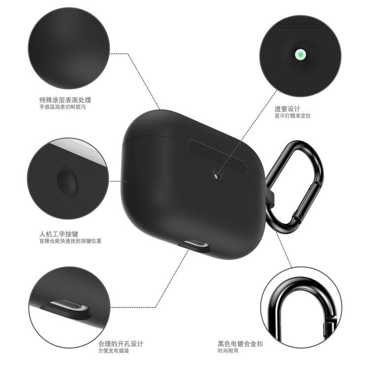 Защитный чехол UniCase Simple Stylish для AirPods Pro - Black: фото 5 из 7