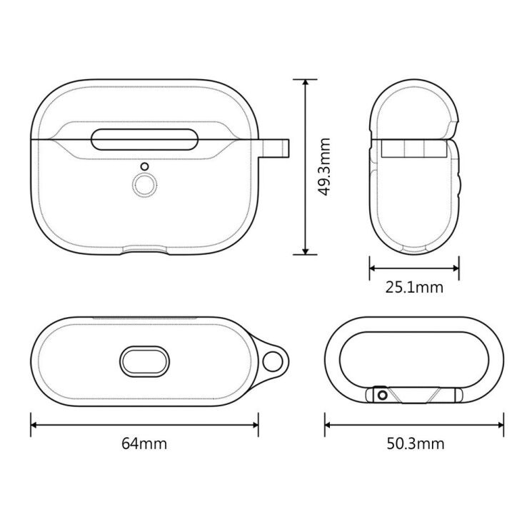 Защитный чехол UniCase Simple Stylish для AirPods Pro - Black: фото 4 из 7