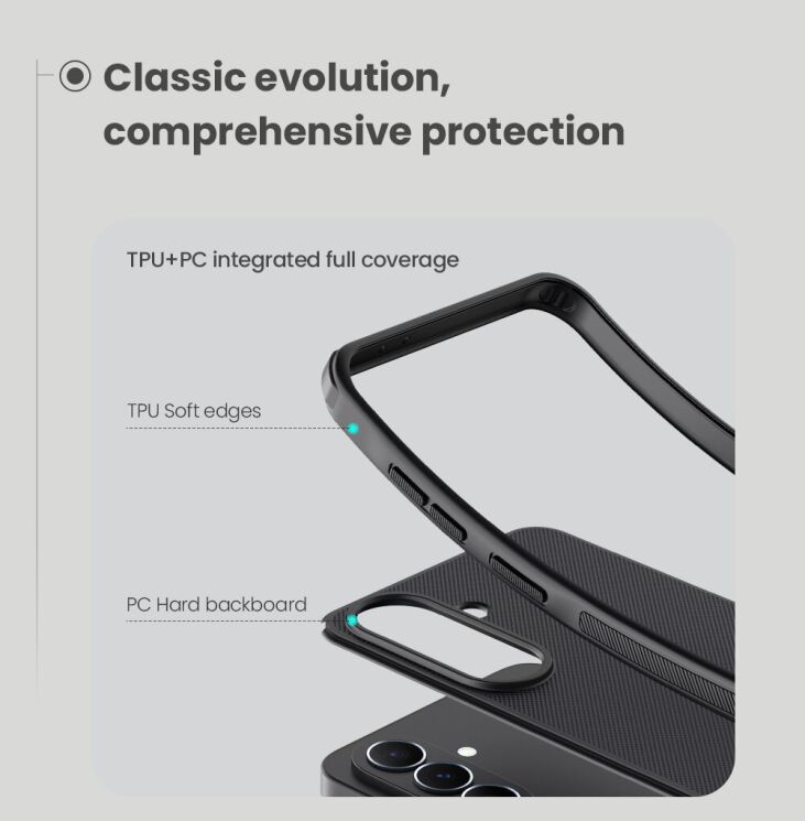 Защитный (PC+TPU) чехол NILLKIN Frosted Shield Pro для Samsung Galaxy A37 (A376) - Black: фото 9 из 10